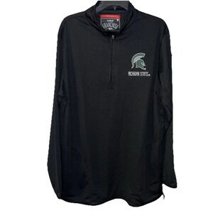 New~LARGE~Franchise club authentic Sports Michigan State quarter Zip Pullover